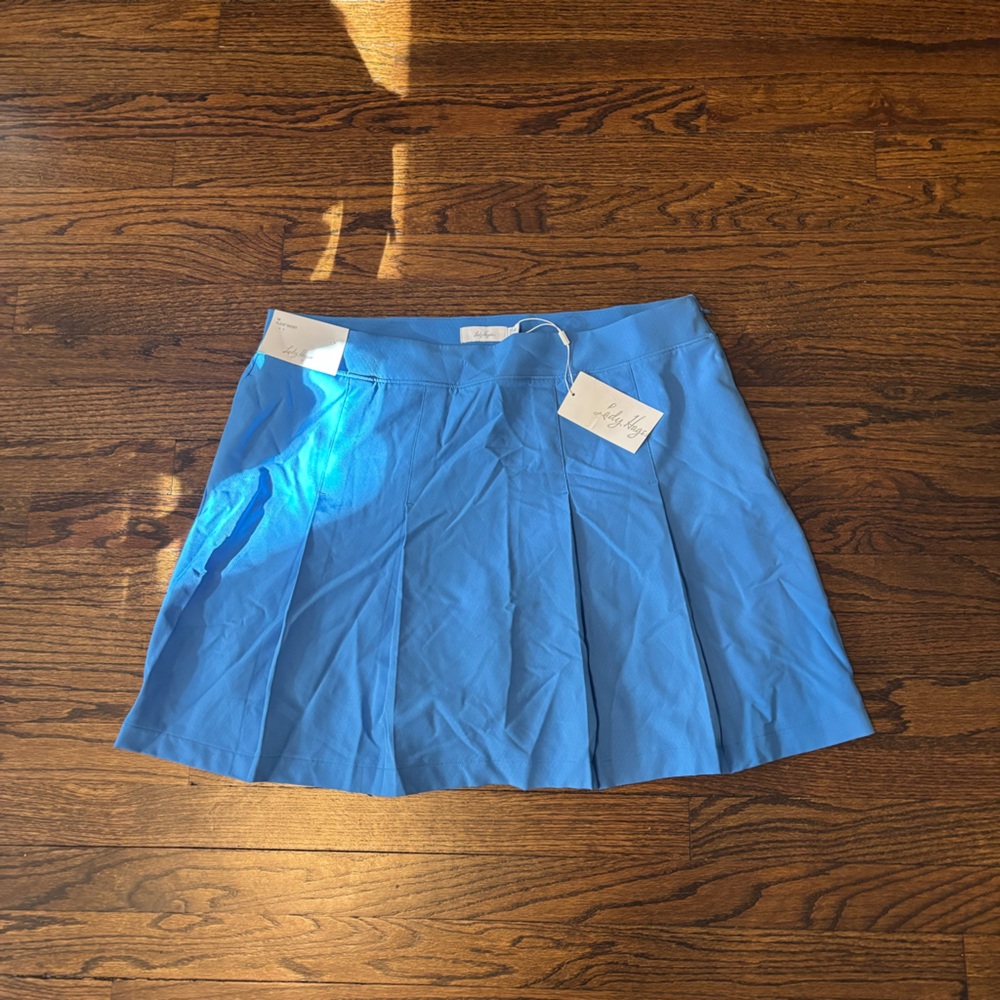 Lady Hagen Blue Preppy Pleat Golf Skort